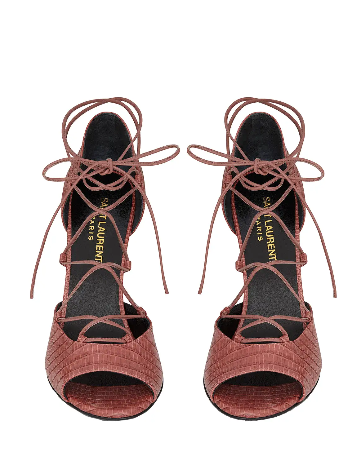 Jane Tejus Lace-Up Sandals 80, Dark Rose