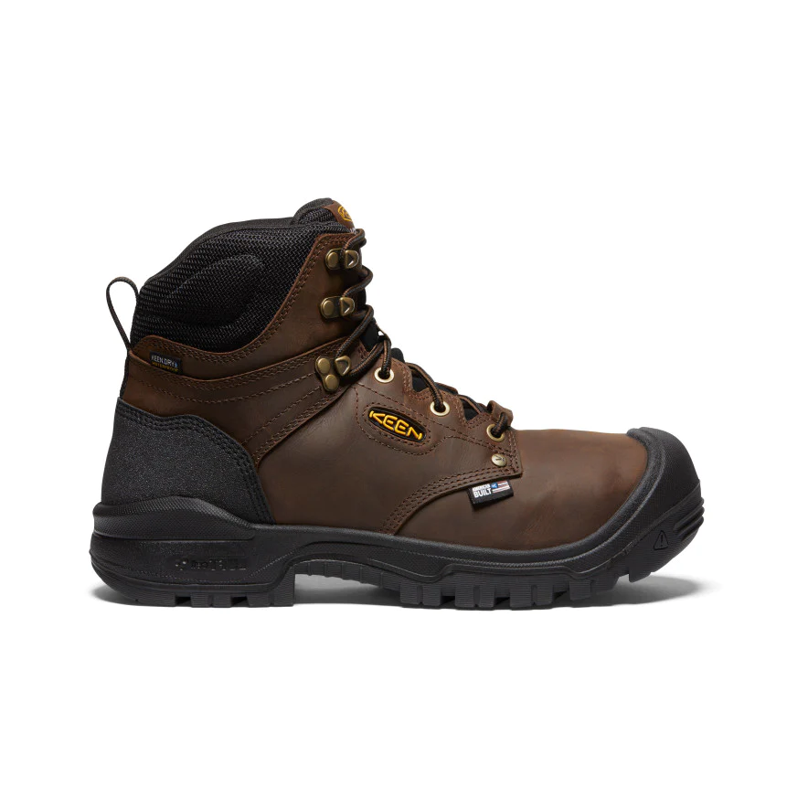 Keen Men’s Independence 6′ Met Guard Carbon Toe Work Boots- Dark Earth/Black