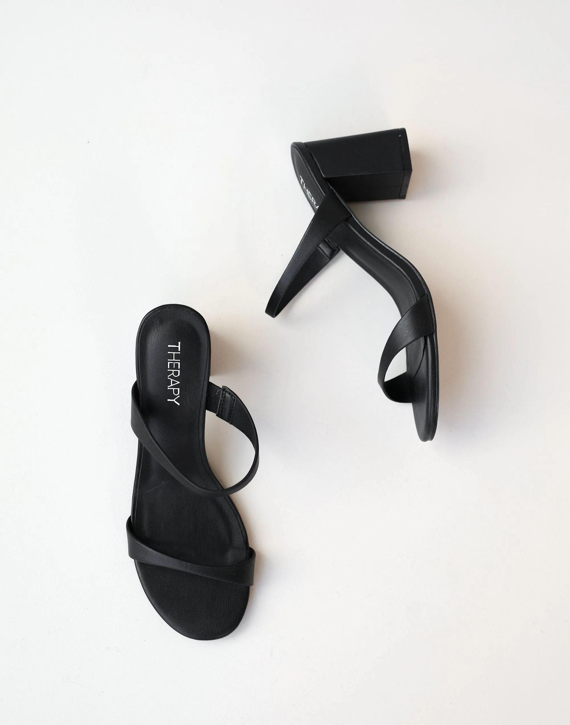 Kirra Heels (Black Smooth PU) - By Therapy