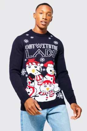 Lads Night Out Knitted Christmas Sweater