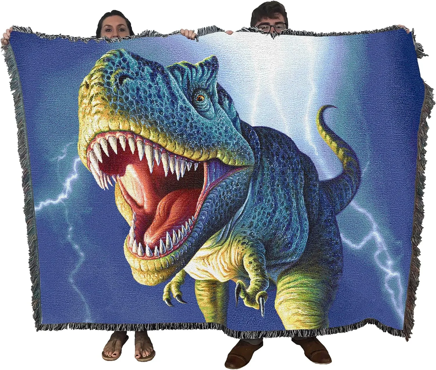 Lightning Rex Dinosaur Tapestry Blanket