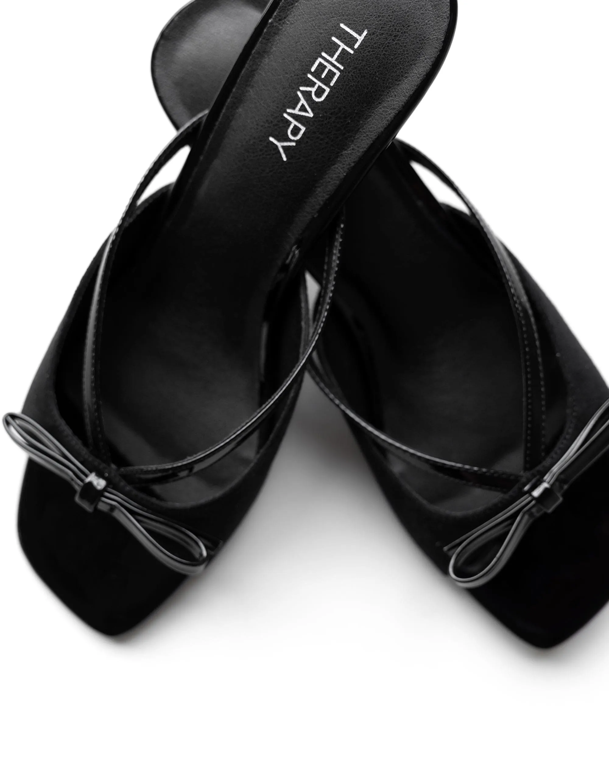 Lulu Heel (Black Microsuede) - By Therapy