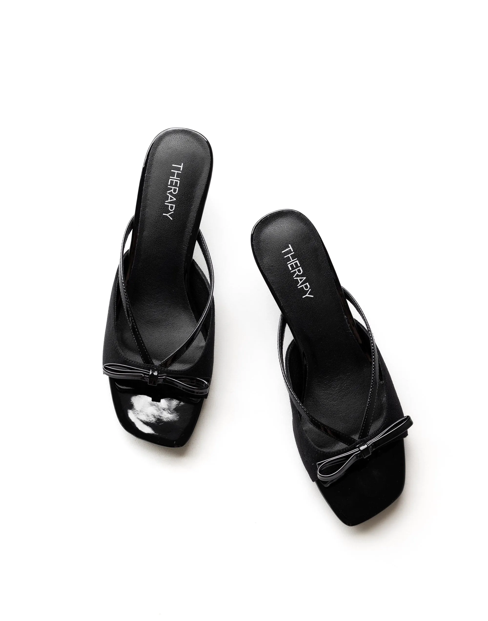 Lulu Heel (Black Microsuede) - By Therapy