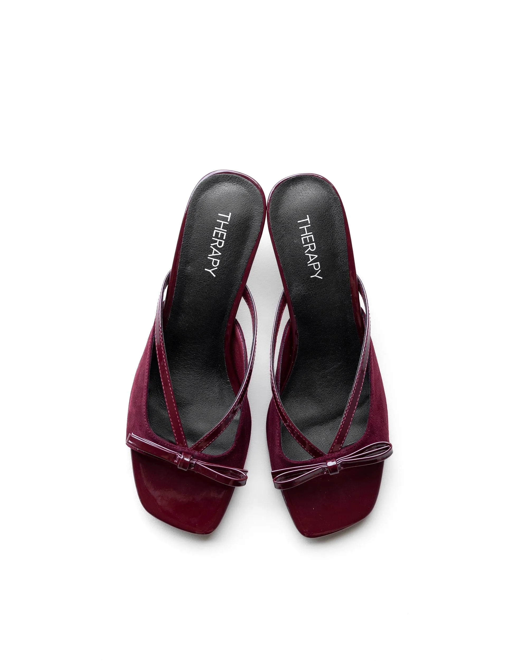 Lulu Heel (Cherry Microsuede) - By Therapy