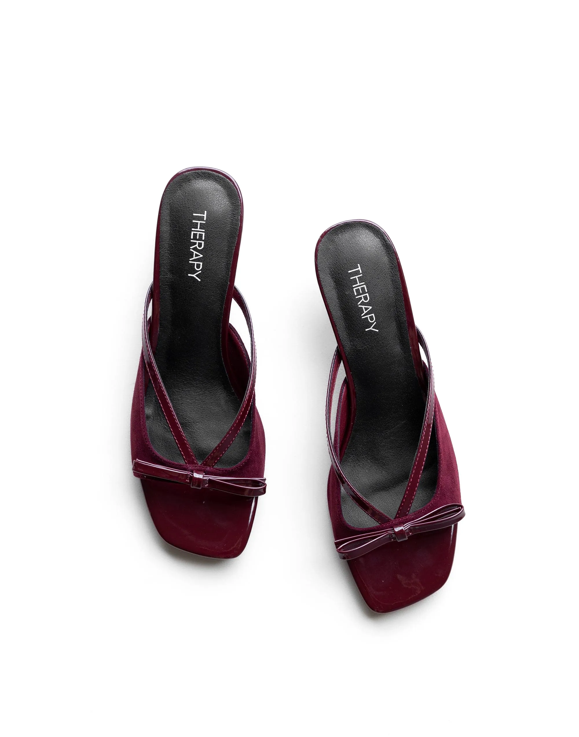 Lulu Heel (Cherry Microsuede) - By Therapy