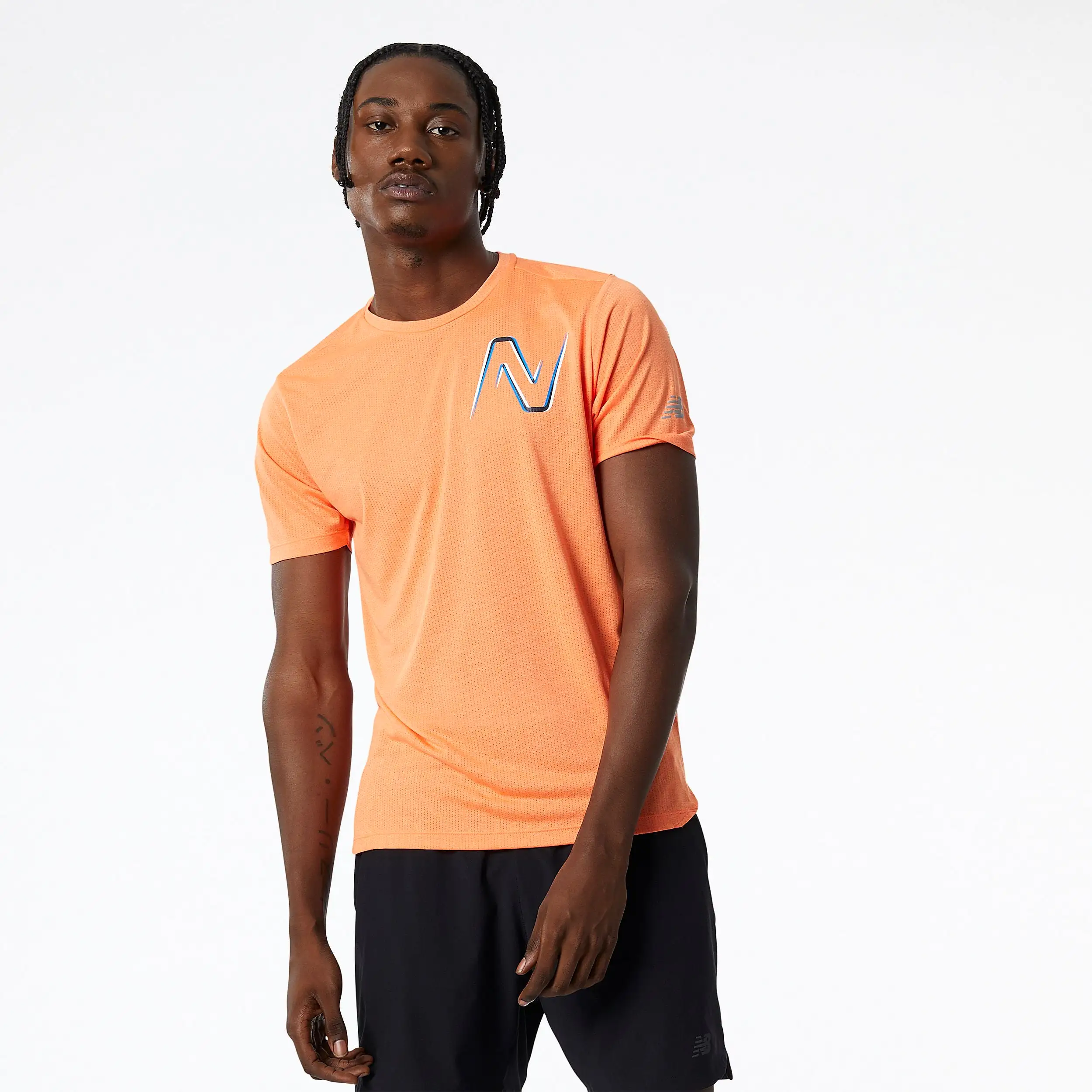 M New Balance Graphic Impact Run Short Sleeve