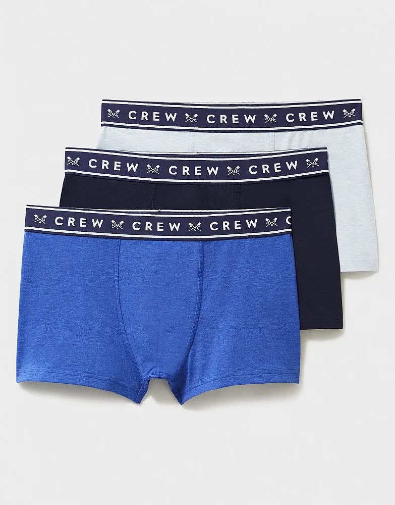 Men's 3 Pack Jersey Boxer Briefs from Crew Clothing Company