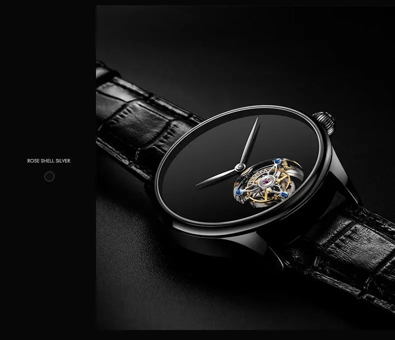 Men's Manual Tourbillon Mechanical Sapphire Skeleton Luxury Wristwatch