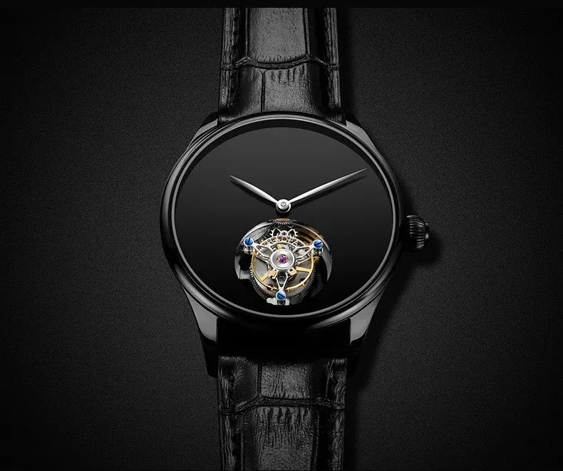 Men's Manual Tourbillon Mechanical Sapphire Skeleton Luxury Wristwatch