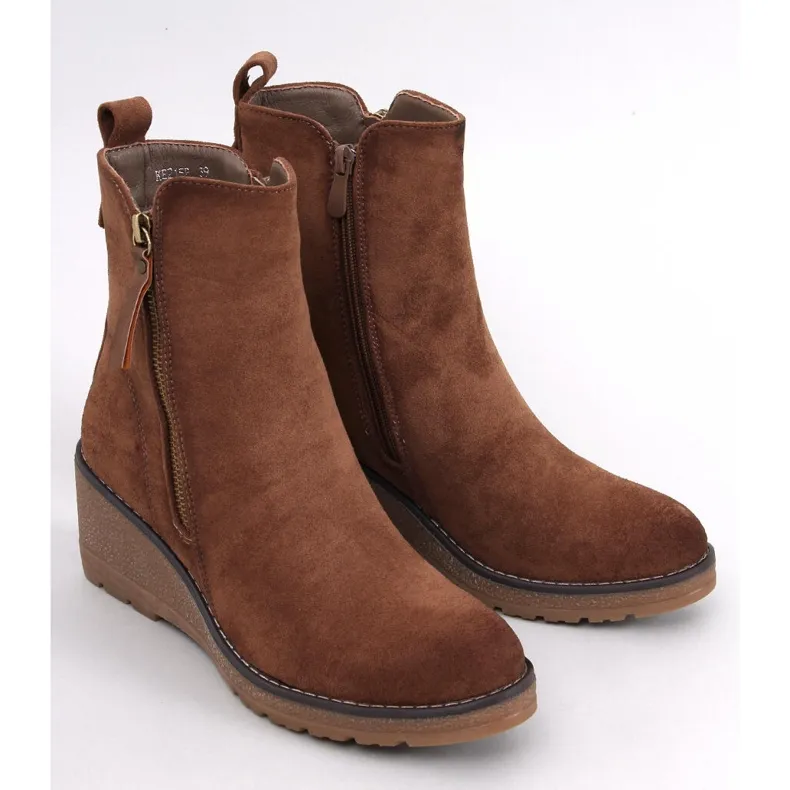 Meyer Khaki wedge boots brown