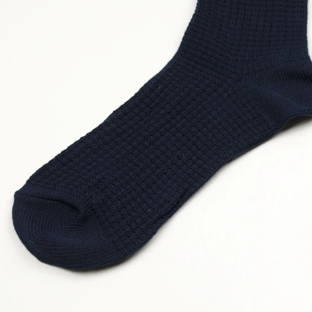 Norse Projects - Bjarki Waffle Socks - Dark Navy