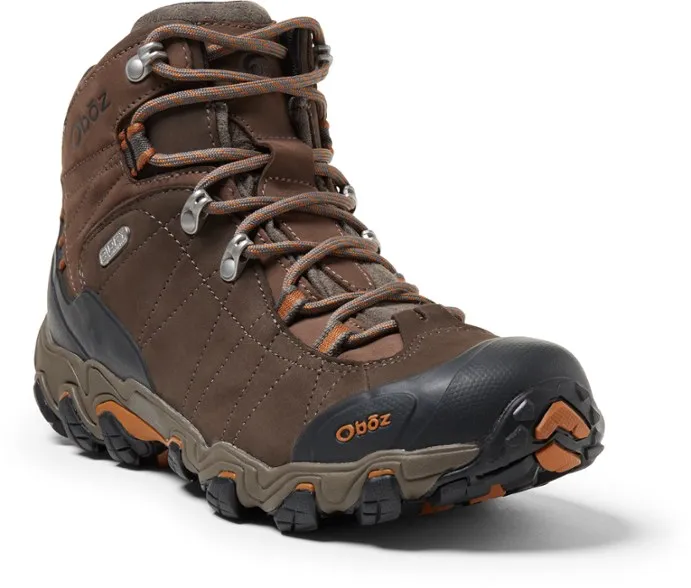 Oboz Mens Bridger Mid BDry Waterproof Hiking Boots- Sudan Brown