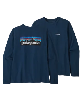 Patagonia Women's Long Sleeve P-6 Logo Responsibili-Tee - Tidepool Blue