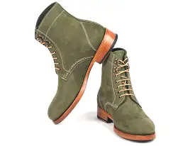 Paul Parkman Men's Boots Green Nubuck - 824NGR33