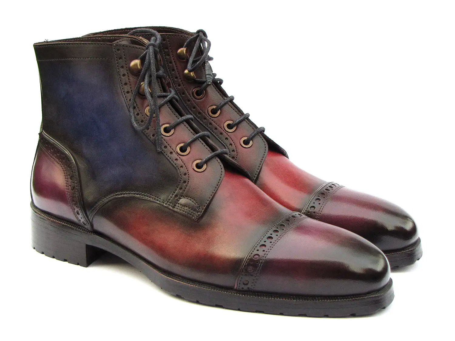 Paul Parkman Men's Multicolor Hand-Painted Cap Toe Boots - BT9566-MLT