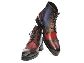 Paul Parkman Men's Multicolor Hand-Painted Cap Toe Boots - BT9566-MLT