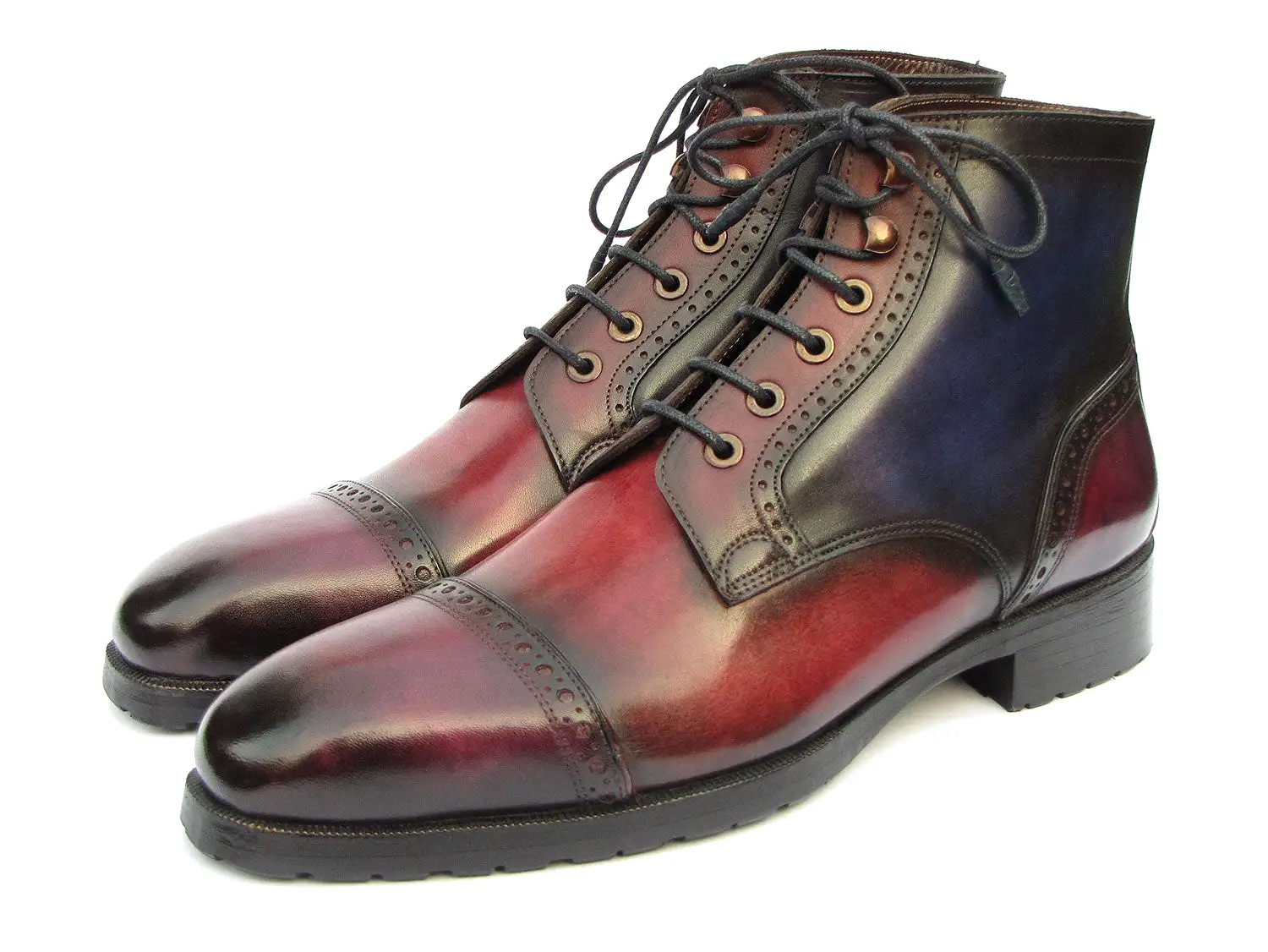 Paul Parkman Men's Multicolor Hand-Painted Cap Toe Boots - BT9566-MLT