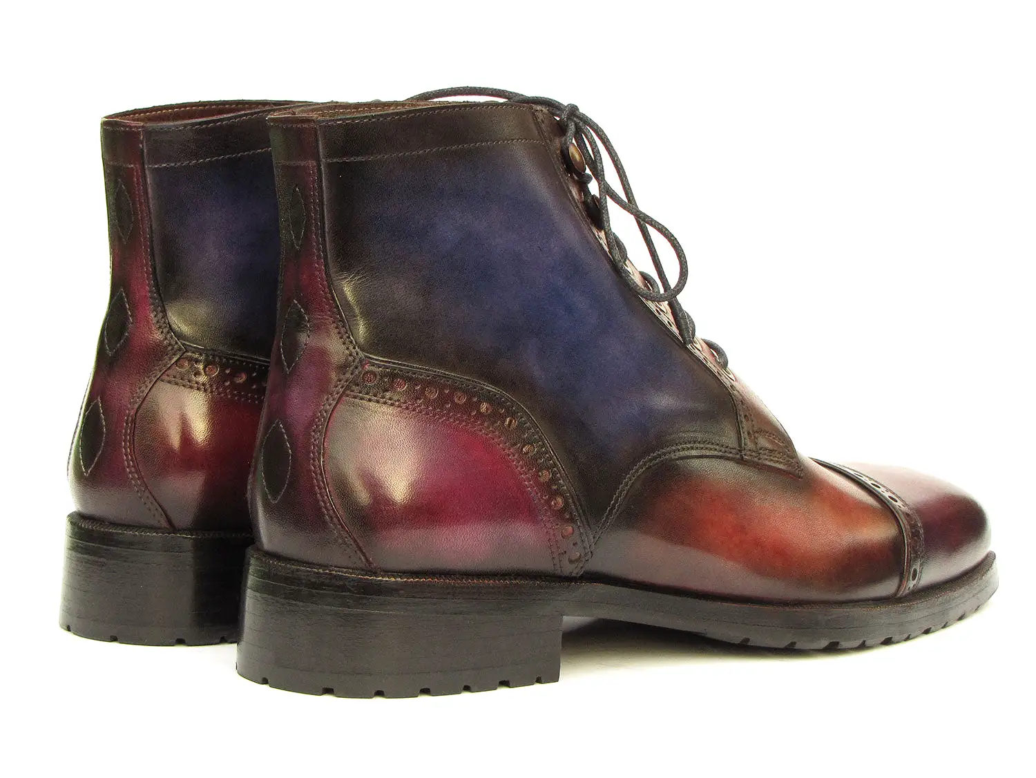 Paul Parkman Men's Multicolor Hand-Painted Cap Toe Boots - BT9566-MLT