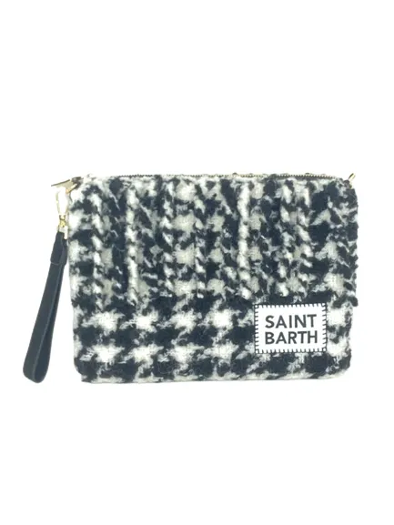 POCHETTE FANTASIA CHECK BIANCO/NERO