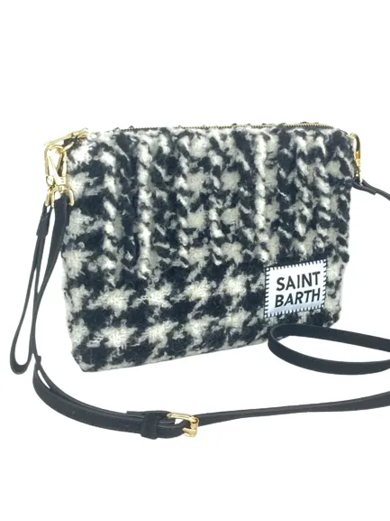 POCHETTE FANTASIA CHECK BIANCO/NERO