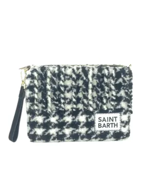 POCHETTE FANTASIA CHECK BIANCO/NERO