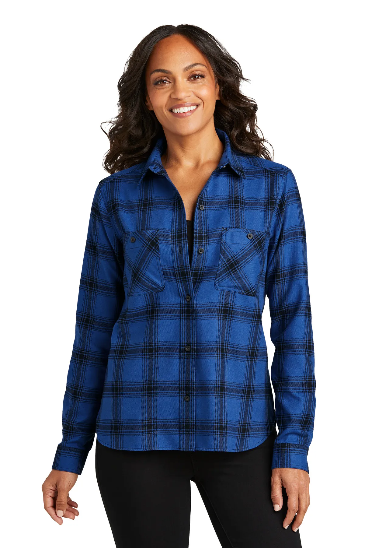 Port Authority Clothing LW669 Port Authority   Ladies Plaid Flannel Shirt SKU: LW669