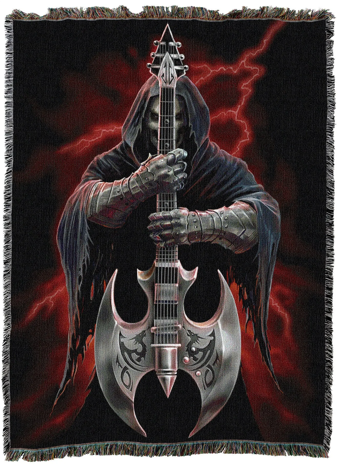 Rock God Skeleton Tapestry Blanket