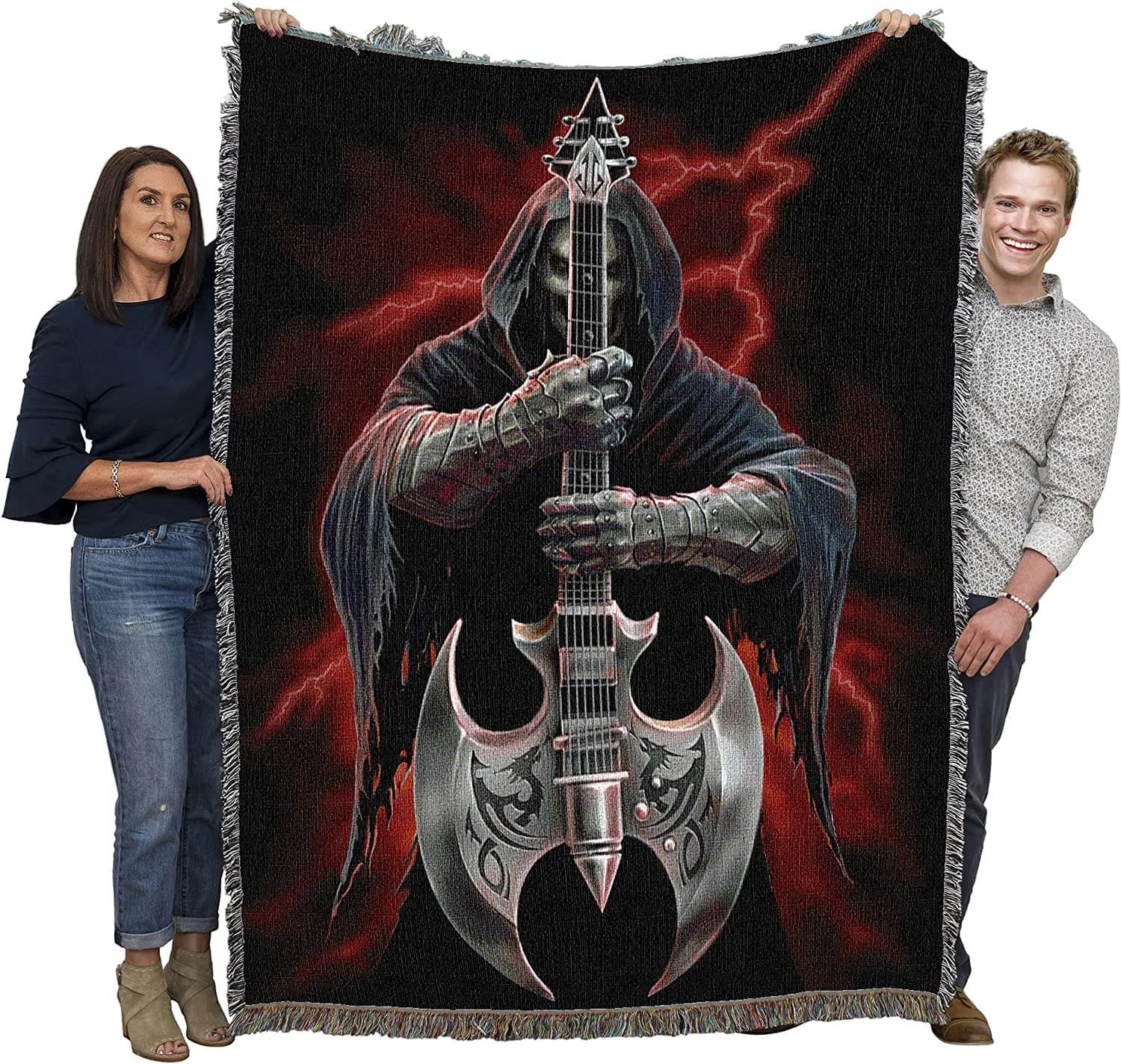 Rock God Skeleton Tapestry Blanket