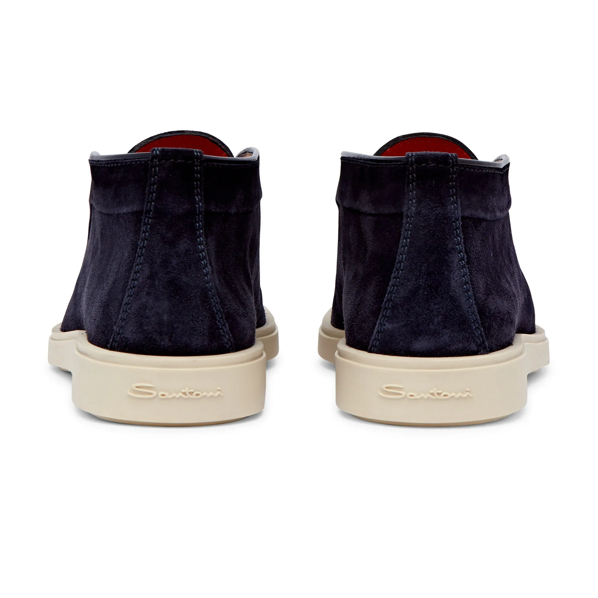 Santoni Suede Desert Boot (Navy)