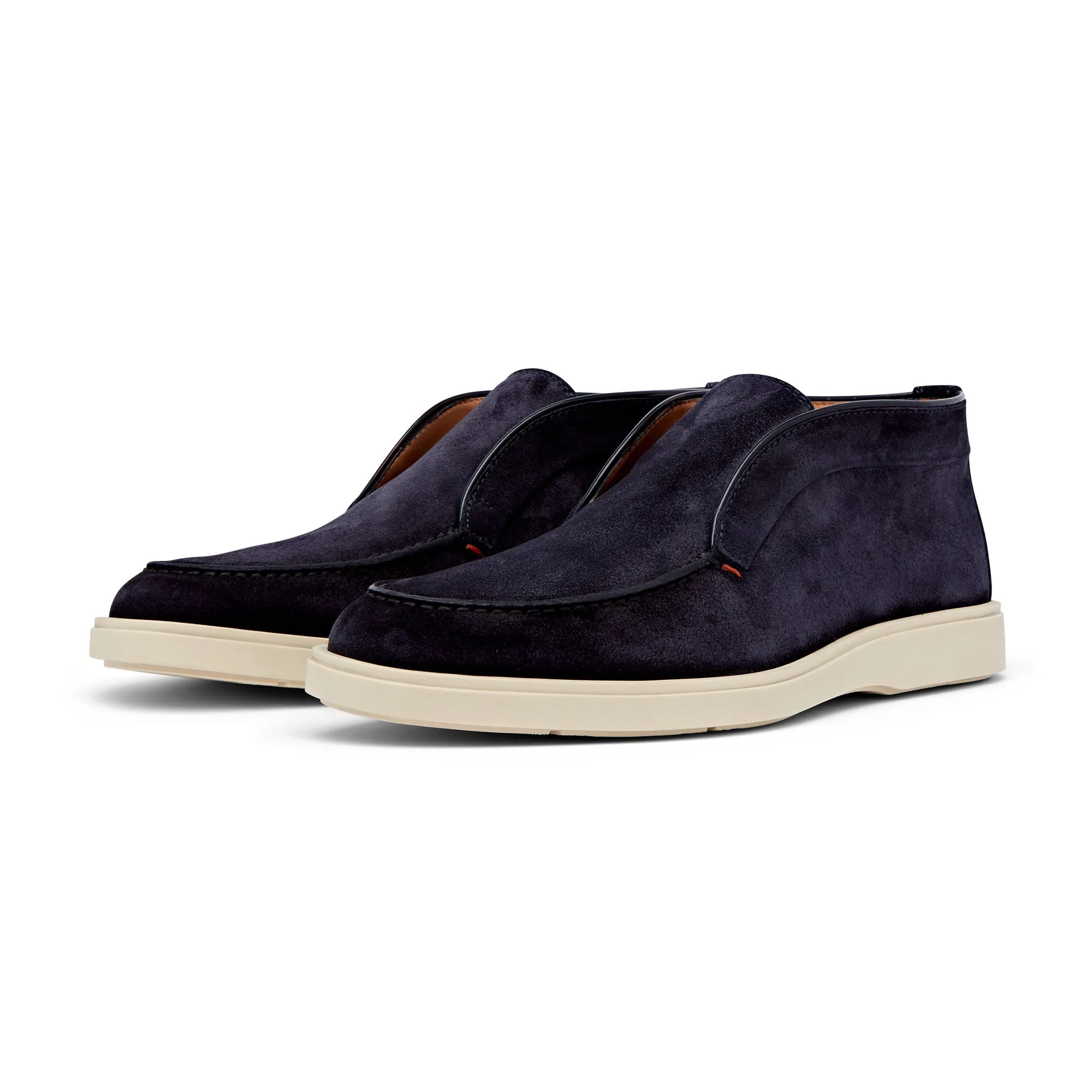 Santoni Suede Desert Boot (Navy)