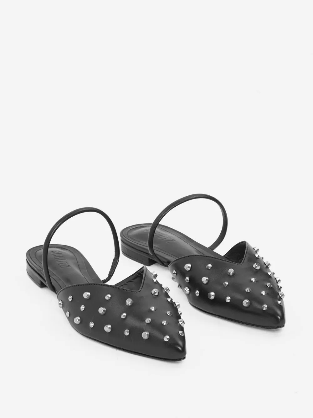 Schutz - Sabot flat a punta in pelle con borchie modello Gayle