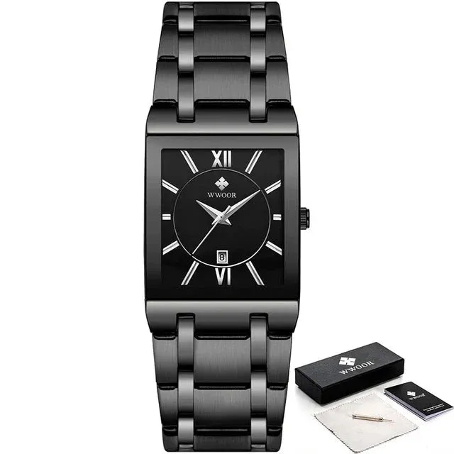 Stainless Steel Waterproof Automatic Date Luxury Gold Black Watch