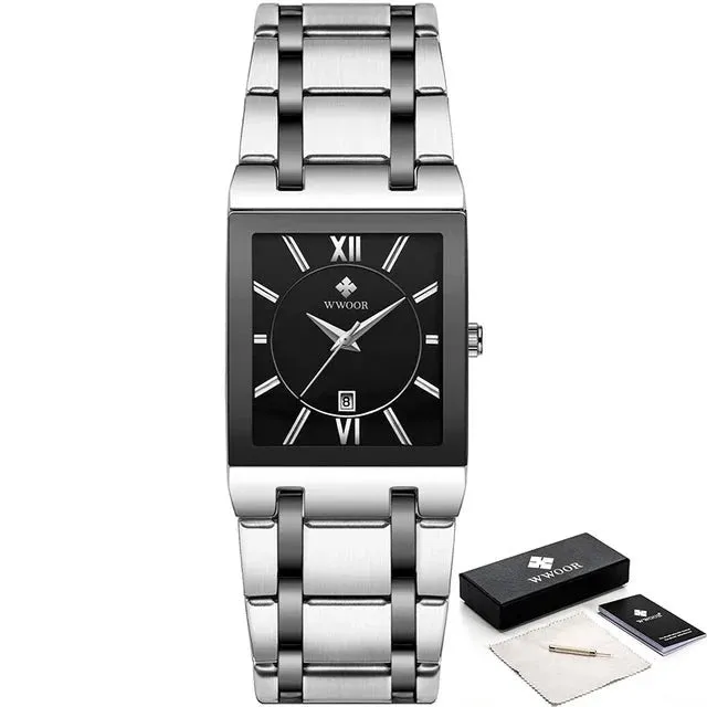 Stainless Steel Waterproof Automatic Date Luxury Gold Black Watch