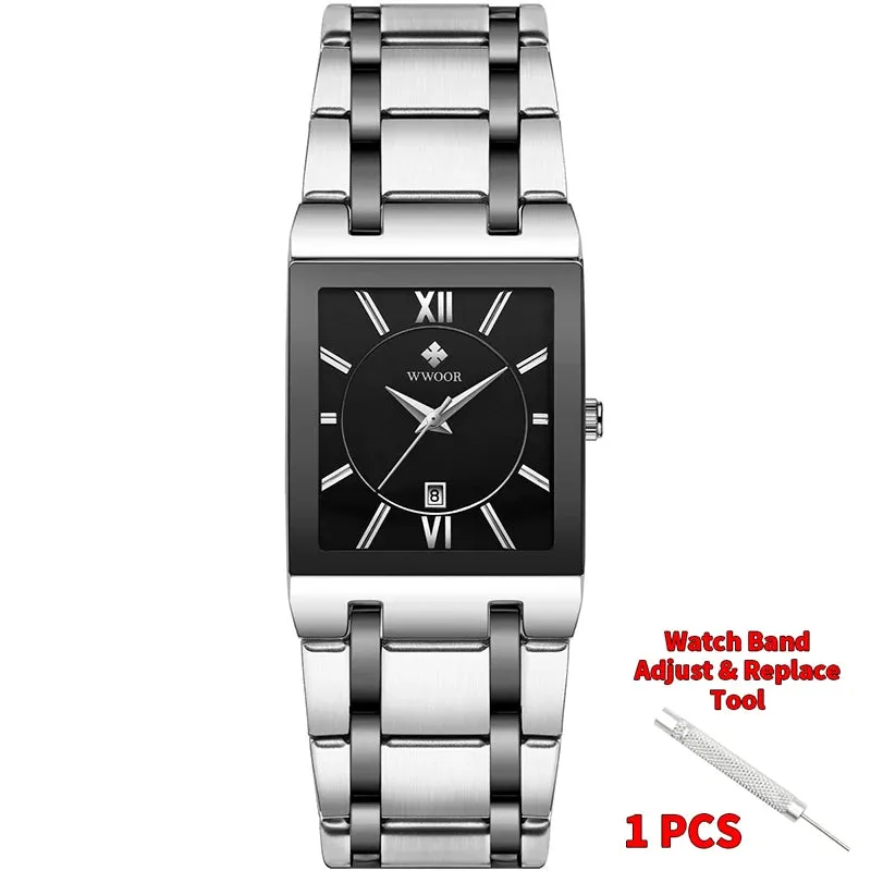 Stainless Steel Waterproof Automatic Date Luxury Gold Black Watch