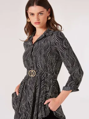 Swirl Spot Shirt Mini Dress | Apricot Clothing