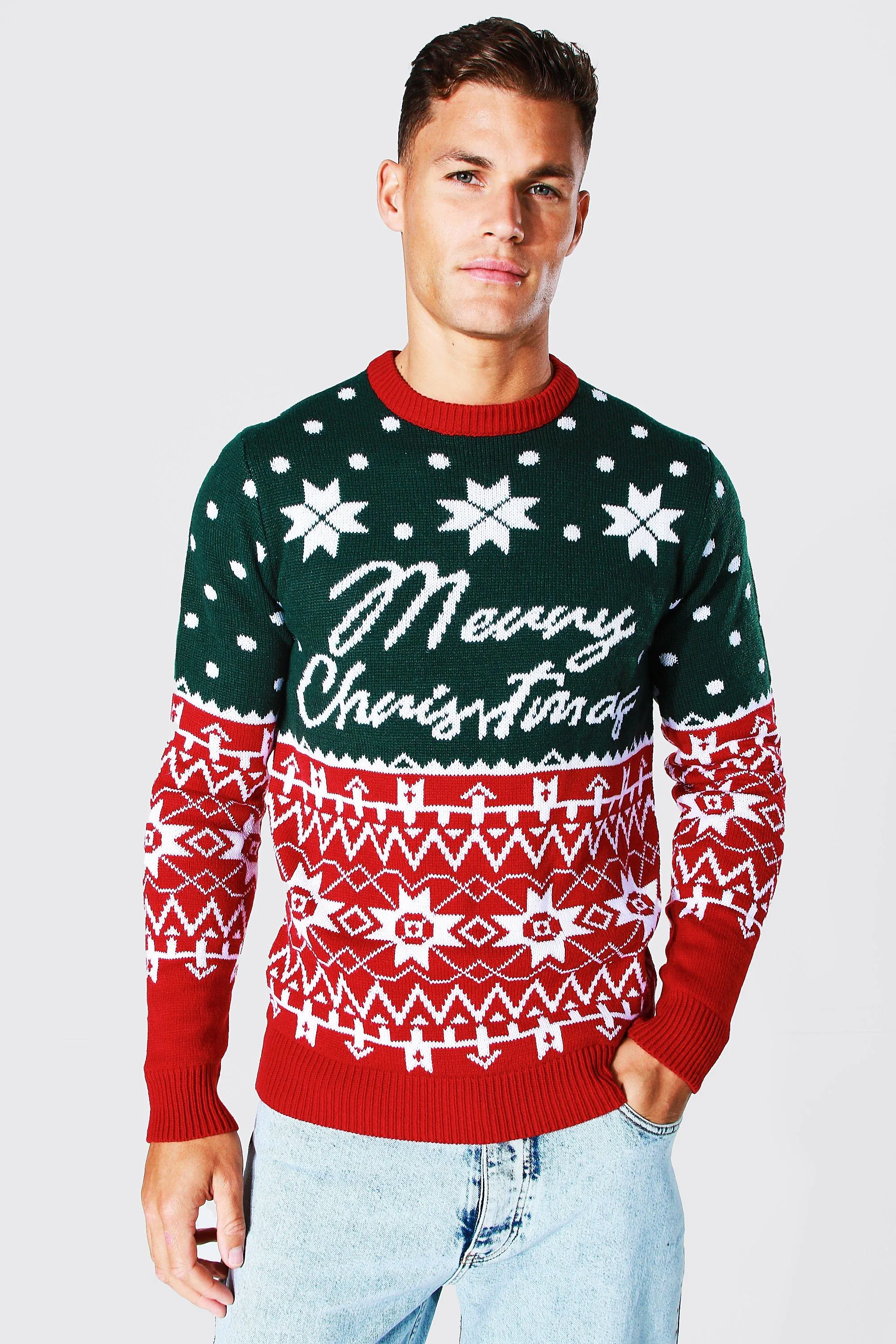 Tall Merry Christmas Knitted Sweater