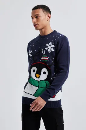 Tall Novelty Penguin Christmas Sweater