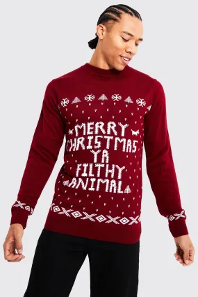 Tall Ya Filthy Animal Christmas Sweater