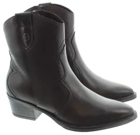 TAMARIS Ladies 25702 Western Ankle Boots In Black