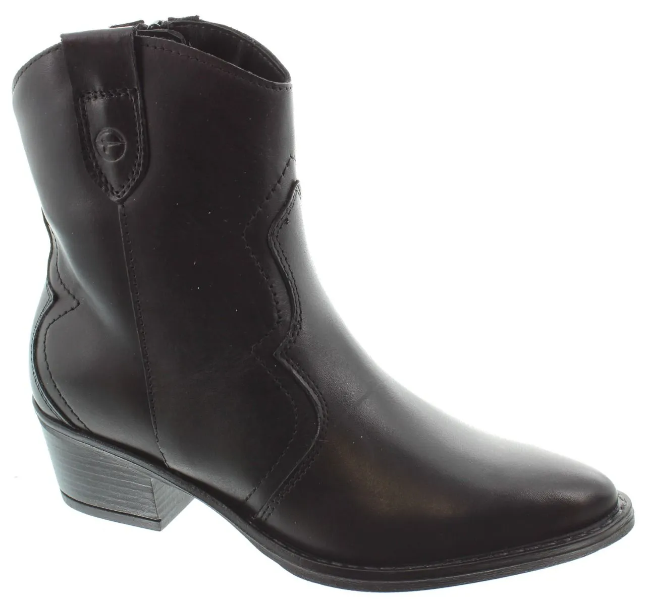 TAMARIS Ladies 25702 Western Ankle Boots In Black