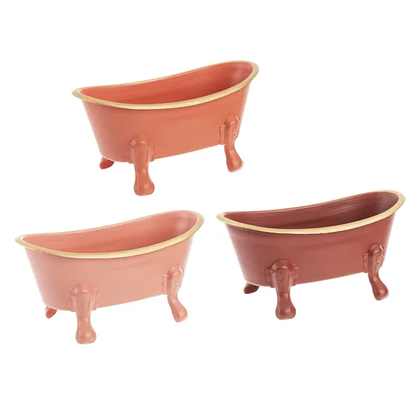 Terracotta Mini Bathtub Soap Dish In 3 Assorted Colors