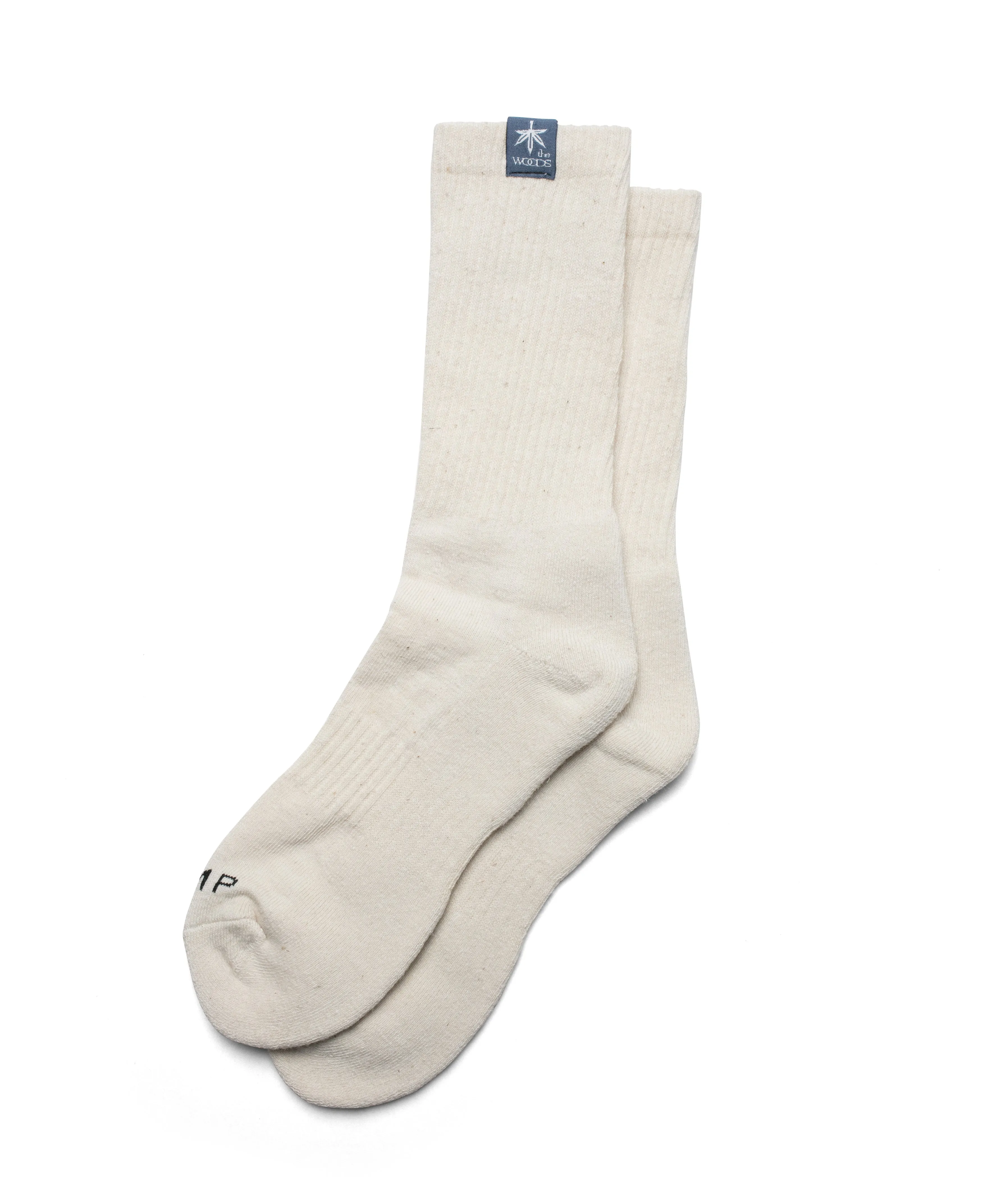 the WOODS HEMP CREW SOCKS NATURAL