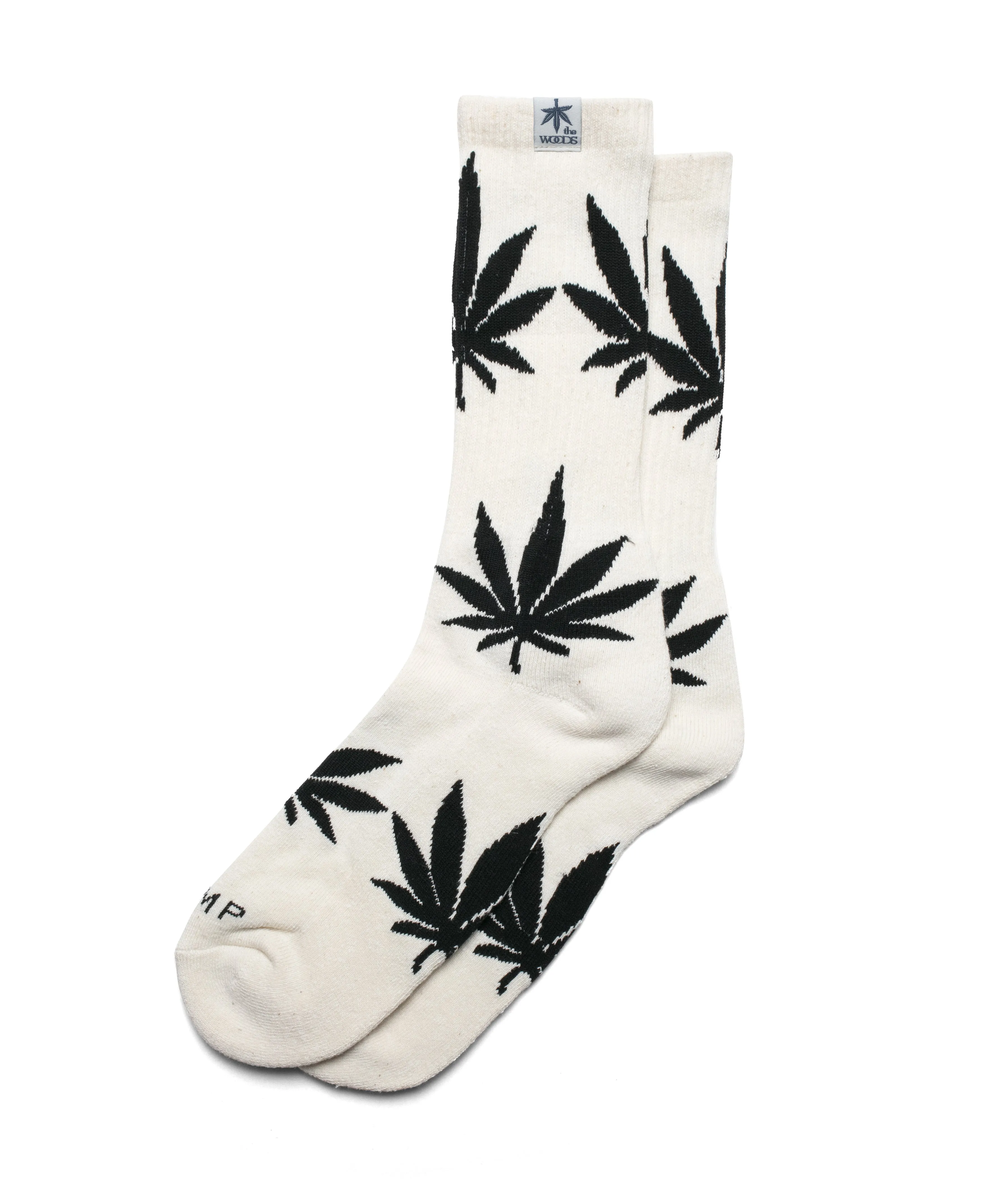 the WOODS LEAF HEMP CREW SOCKS NATURAL