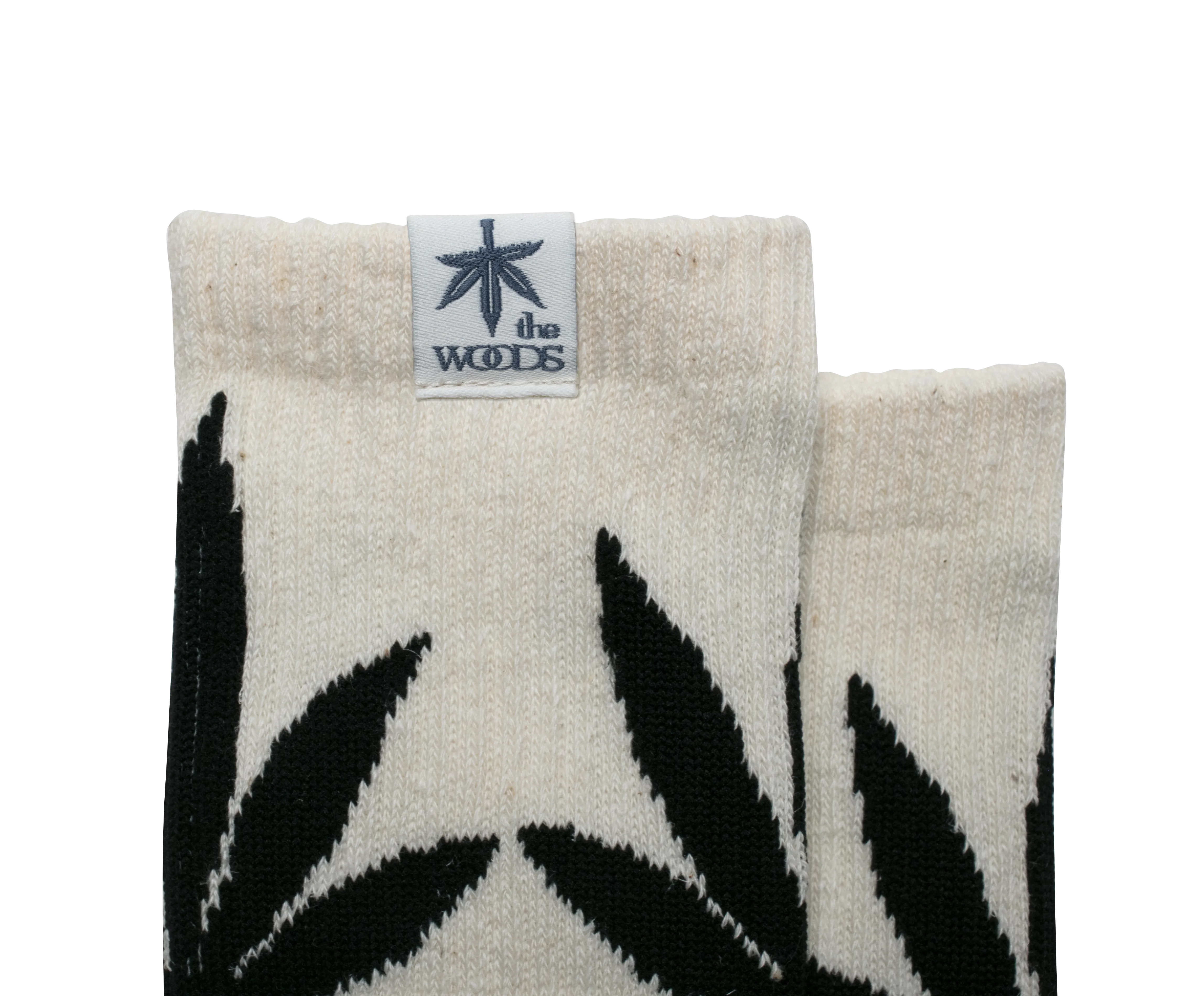 the WOODS LEAF HEMP CREW SOCKS NATURAL