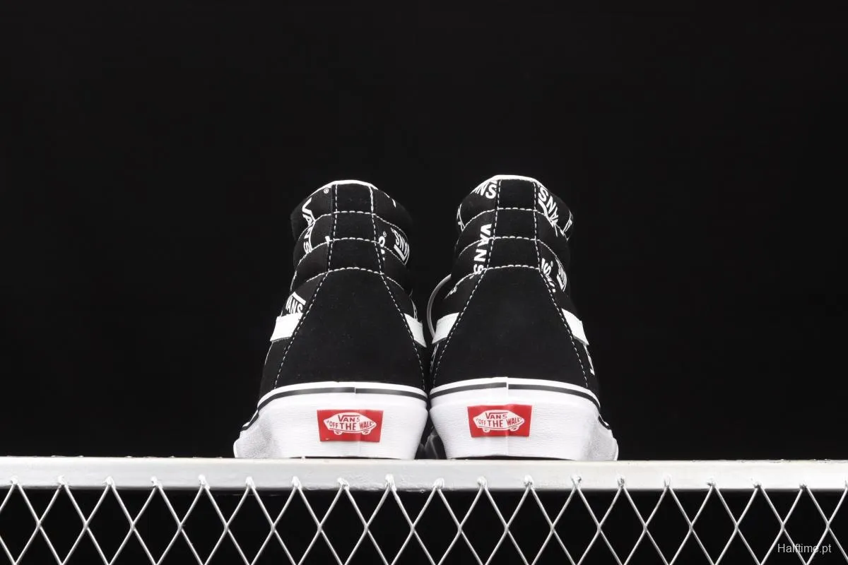 Vans SK8-Hi classic black and white letters logo high top casual board shoes VN0A4U3CTDW