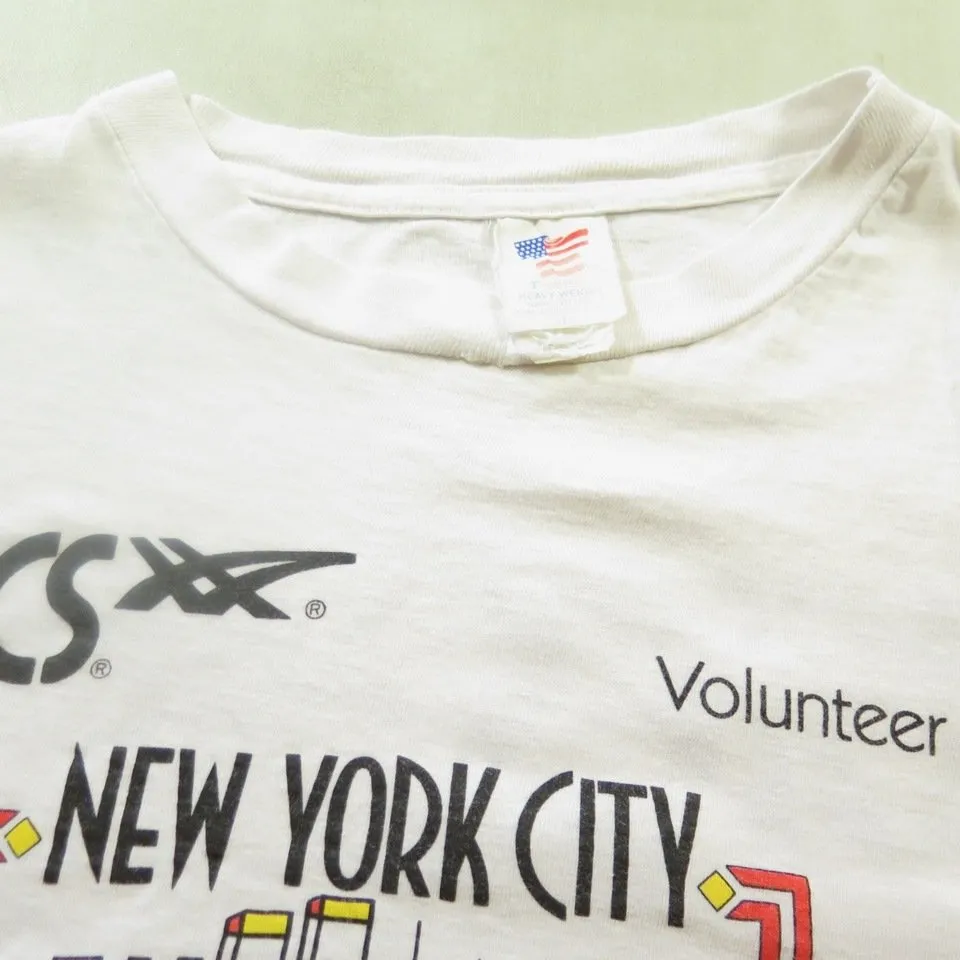 Vintage 90s New York City Marathon T-Shirt L Asics 1991 The Clothing Vault