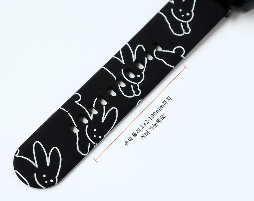 Watches Straps Bands for Apple 38-41mm Galaxy 20mm Cute Characters Prints Soft Silicone Graphic Waterproof Adjustable