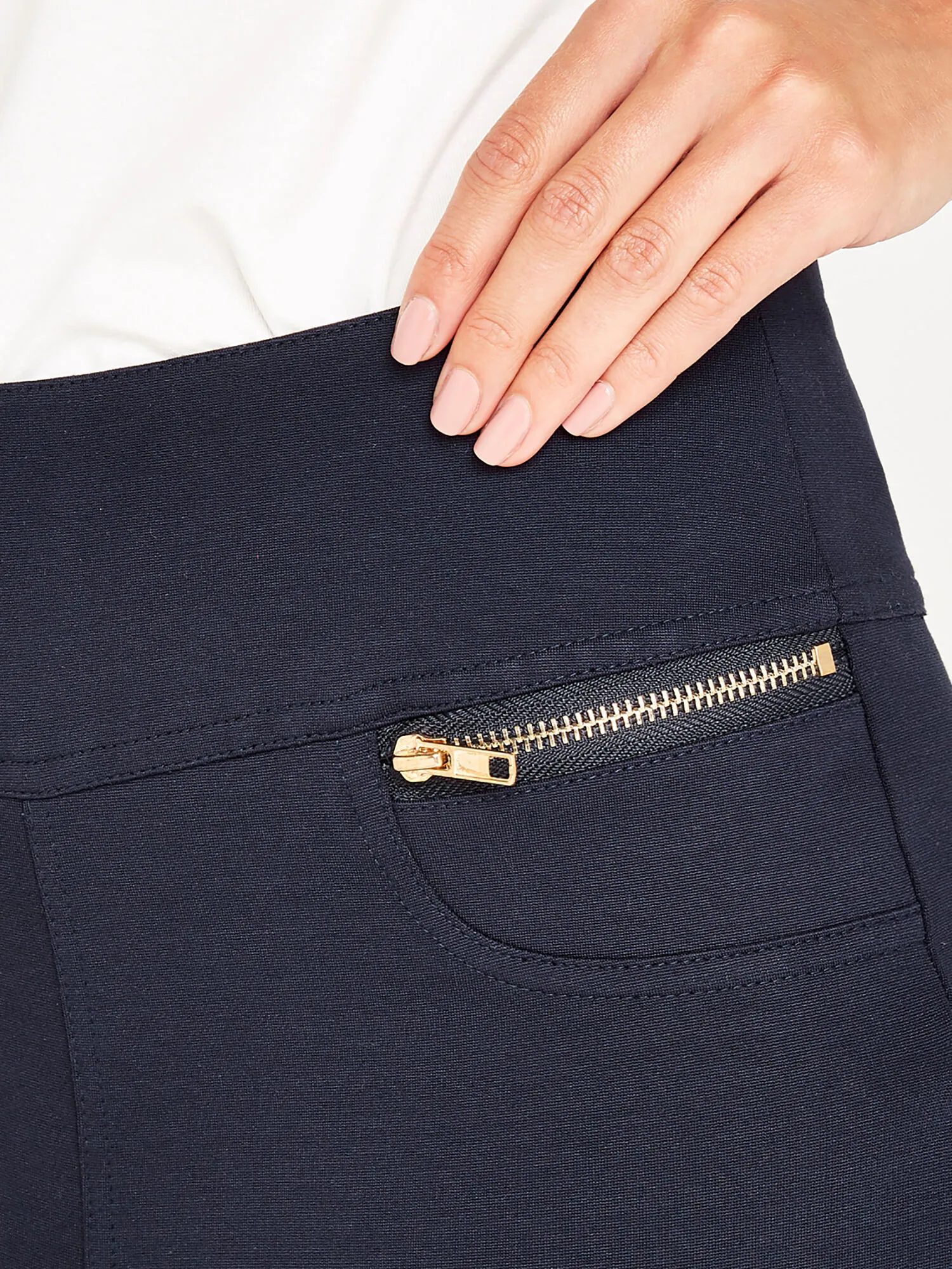 Zip Detail Ponte Trousers | Apricot Clothing